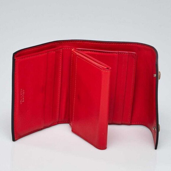 Celine Beige Grained Leather Trifold Compact Wallet - Picture 7 of 8